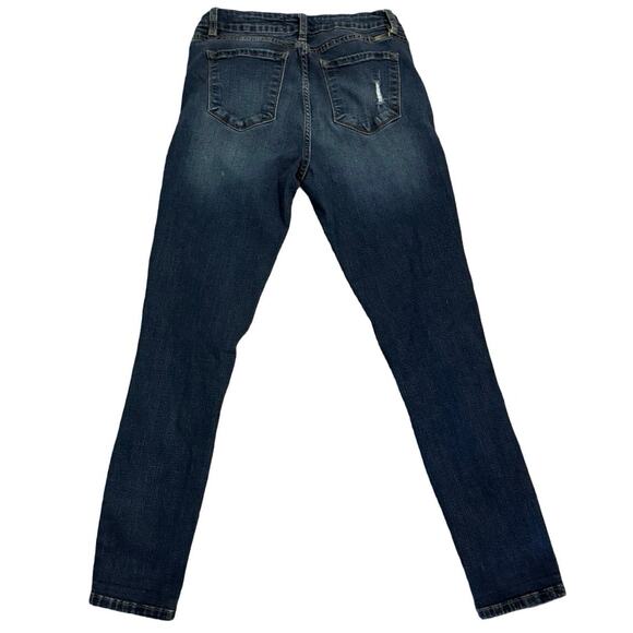 KanCan Estilo 9 ankle skinny mid rise distressed jeans size 28 dark denim pants - Picture 3 of 7
